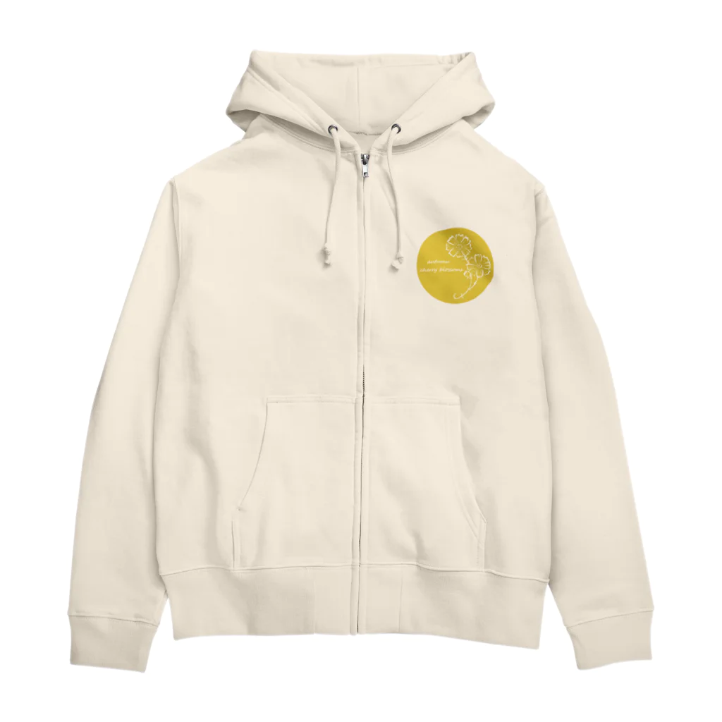 紫胡蝶の秋桜　 Ye（ワンポイント） Zip Hoodie