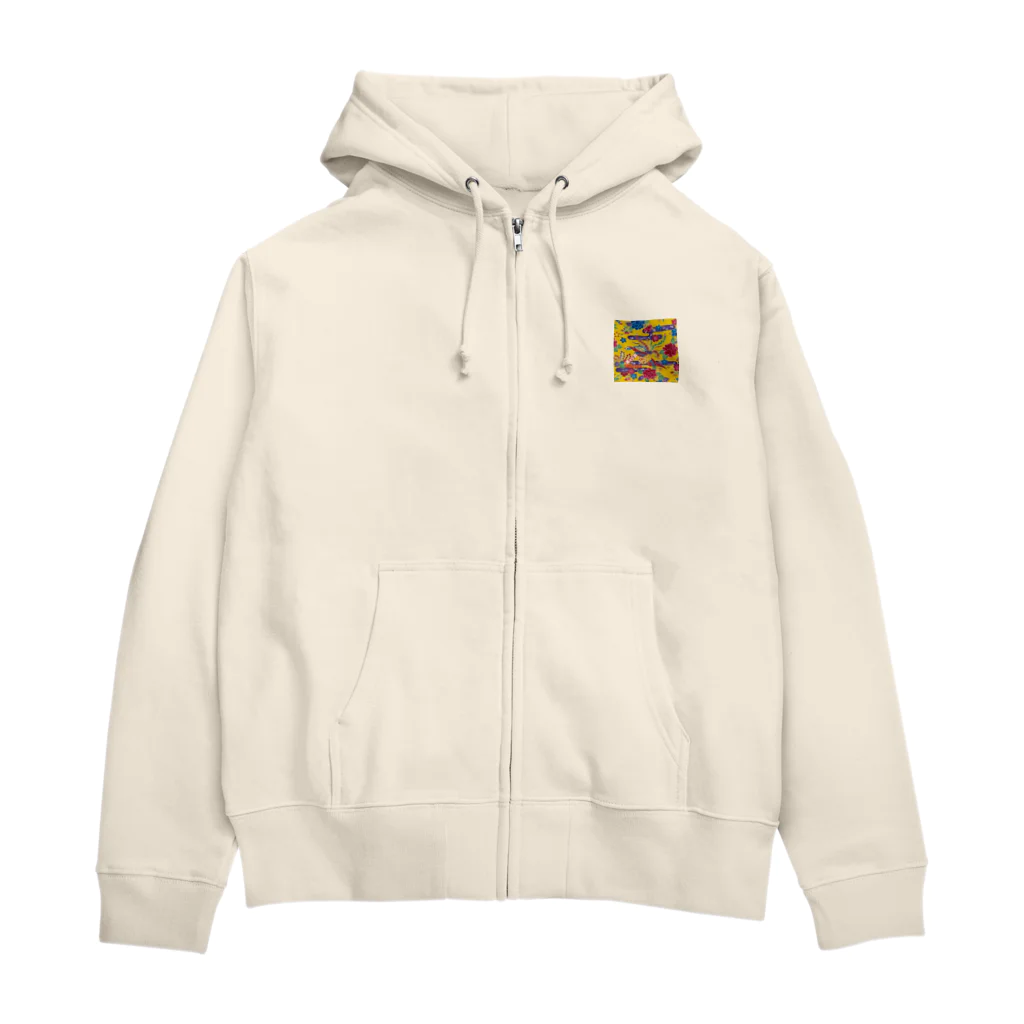 沖縄大好きシーサーちゃんの美ゅら島🌺Okinawa♡紅型 Zip Hoodie