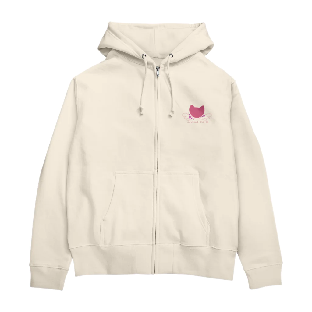 crystal star☆の猫に星と羽根 Zip Hoodie