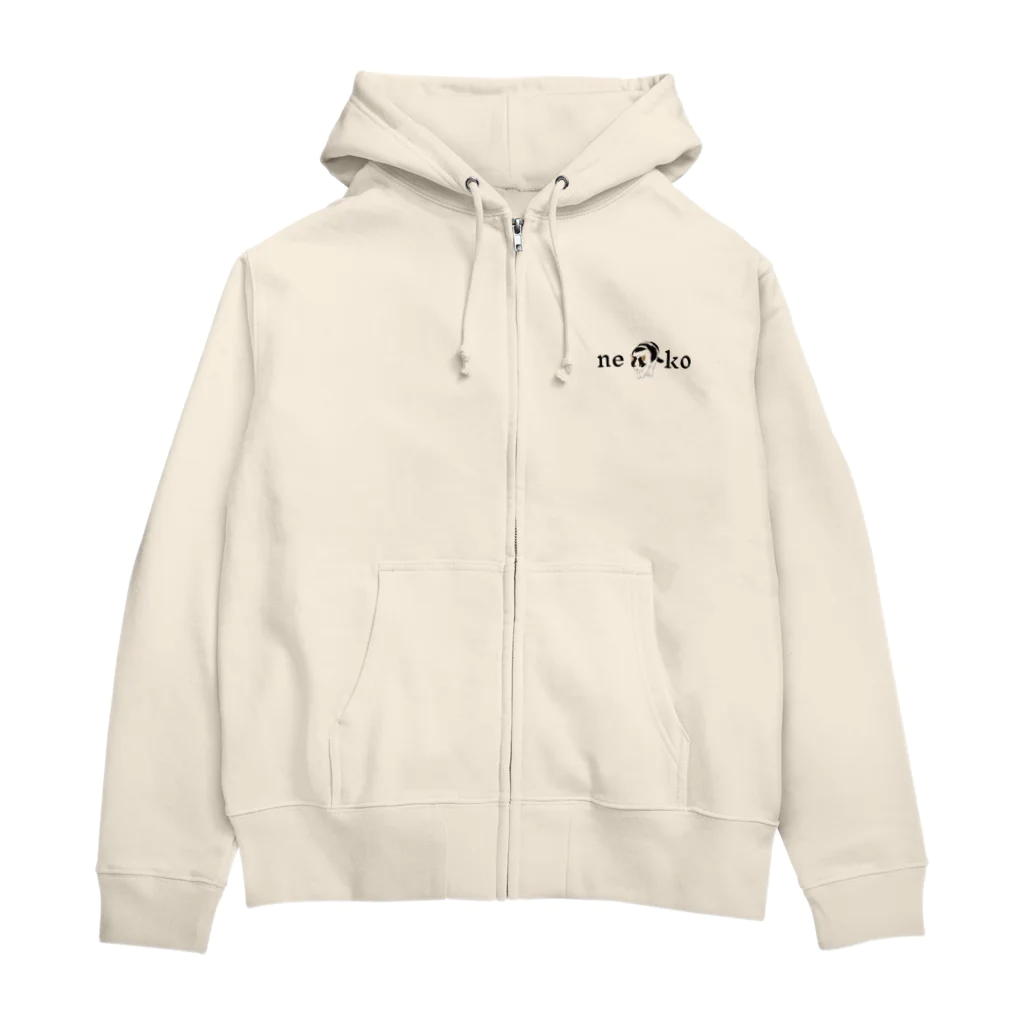 小鳥と映画館の狙うネコ Zip Hoodie