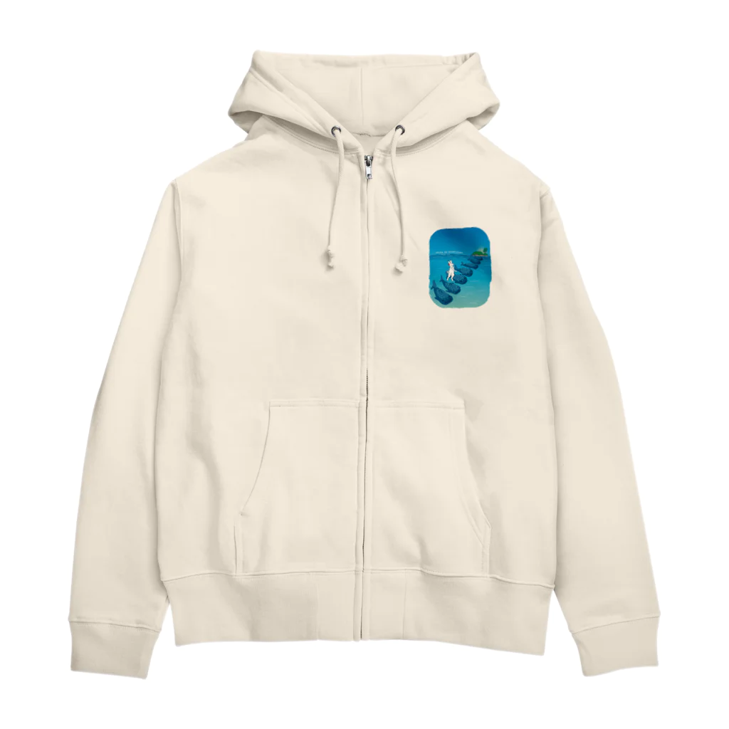 超獣★GIGAのうるまのしろうさぎ Zip Hoodie