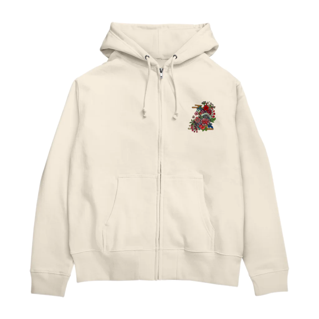 JapaneseArt Yui Shopの咲き誇れ Zip Hoodie