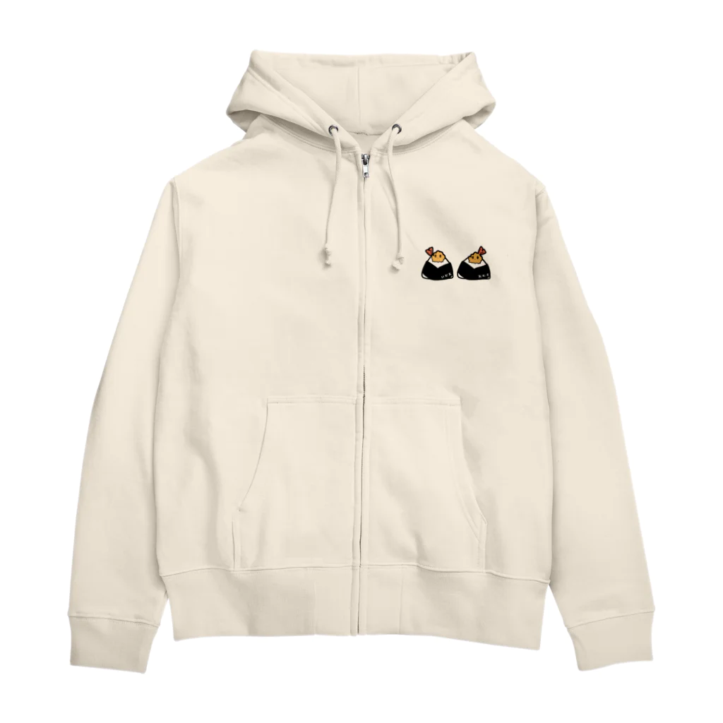 ari designのワンポイント・天むすといか天 Zip Hoodie