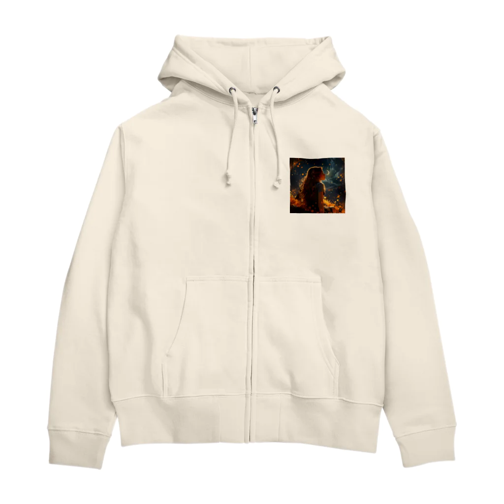 m-storeのロマンティックな少女 Zip Hoodie