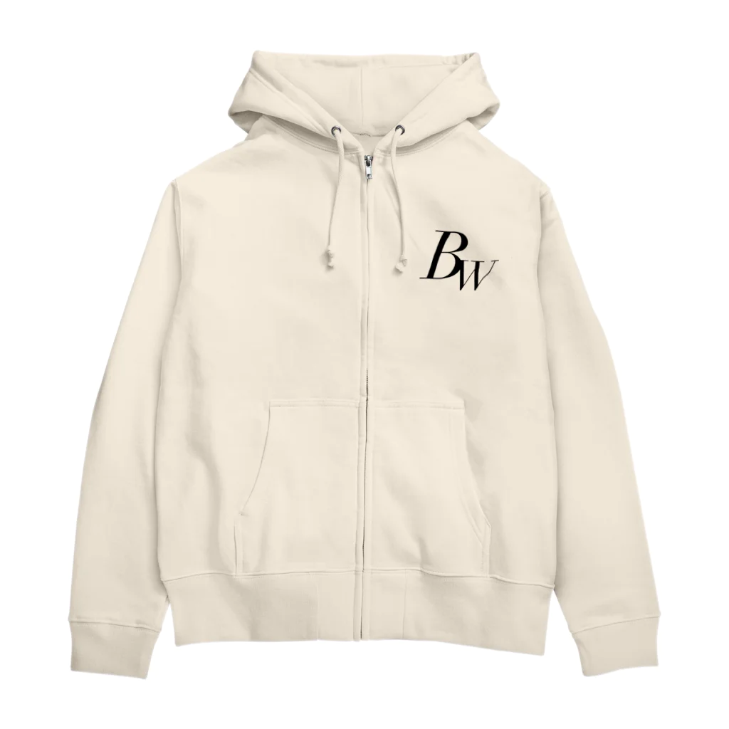 ブラックホワイトの背面タイヤに立つ女性 Zip Hoodie