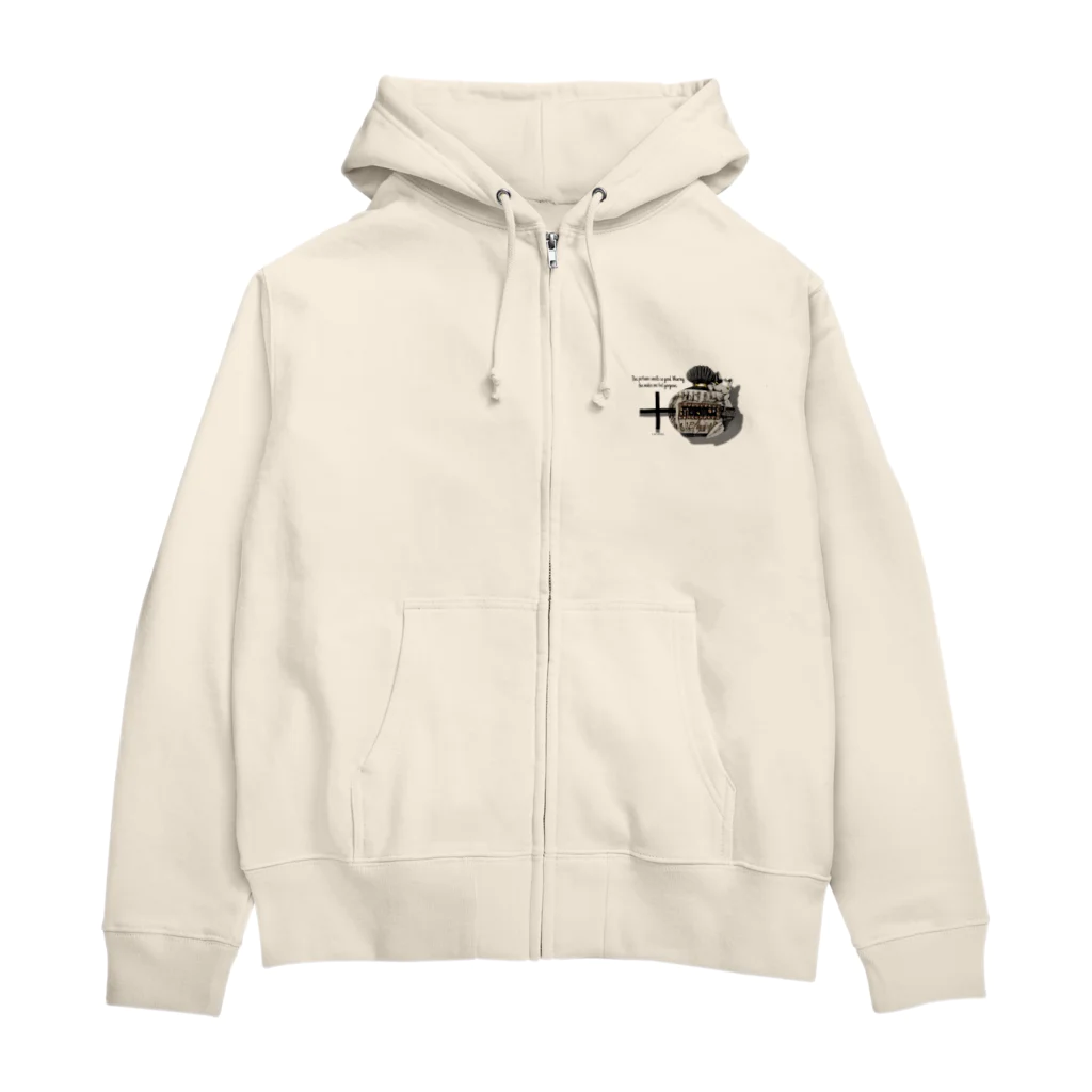 ＋CARABBIの香水瓶と猫 Zip Hoodie