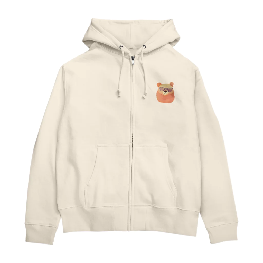 さとうさしみ。のメガネっクマ① Zip Hoodie