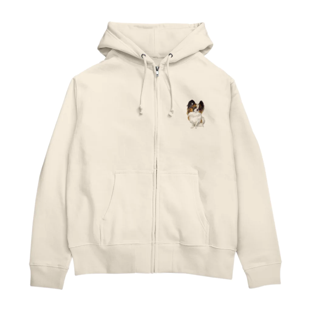 paw-pawのパピヨンちゃん Zip Hoodie