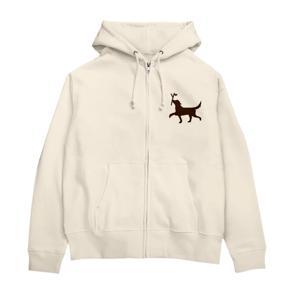 J工房-suzuri店の陽気なレトリーバー(茶色) Zip Hoodie