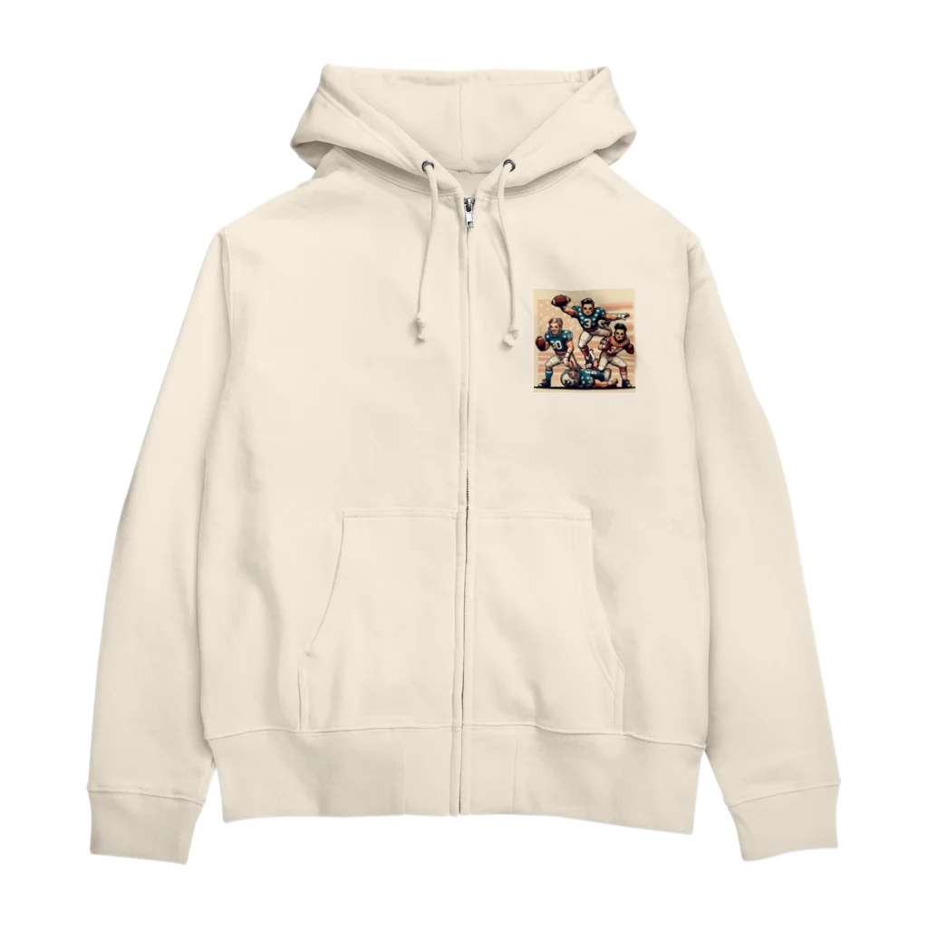 Shop333のフットボール：元気溢れる子供たちの熱いバトルが繰り広げられています Zip Hoodie