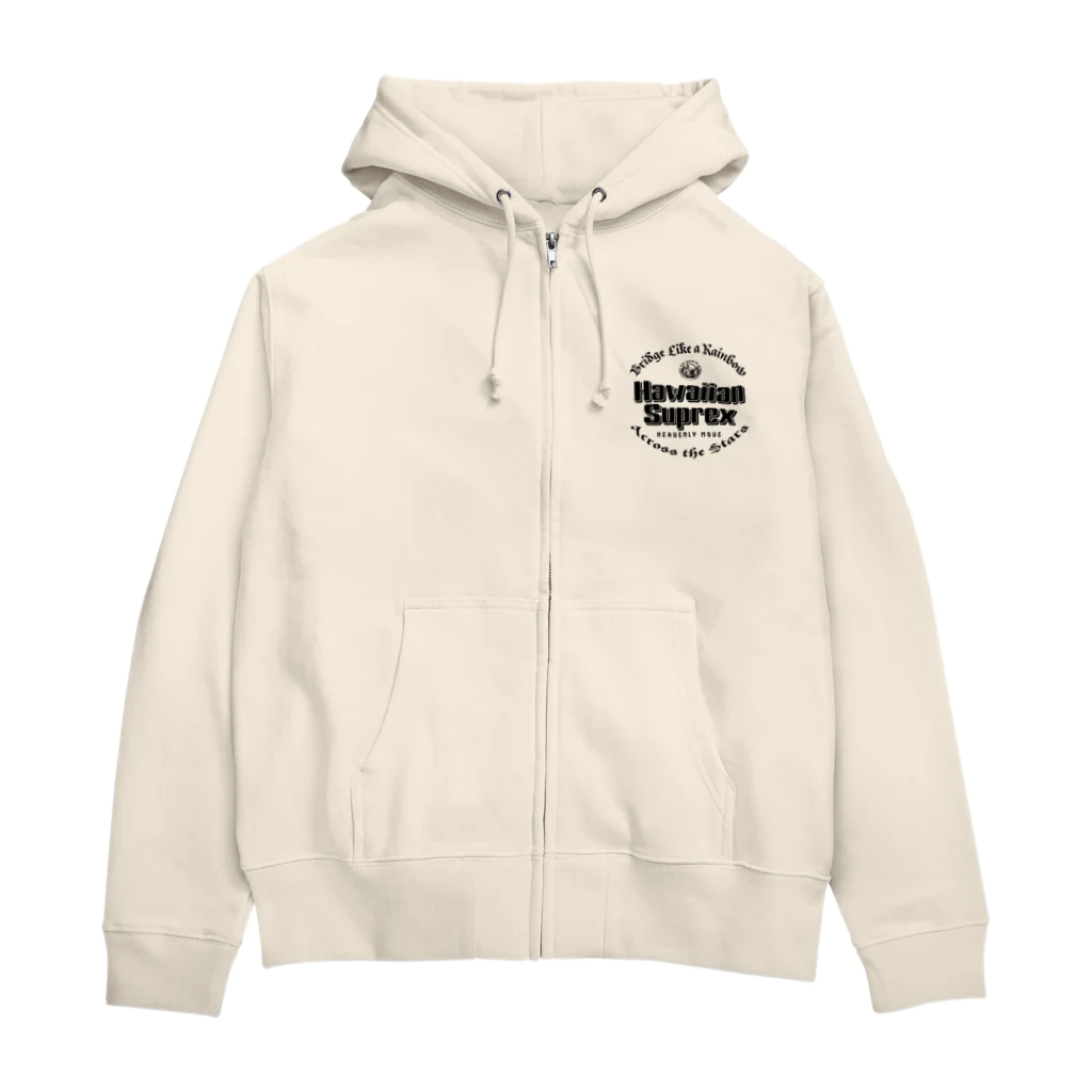 ハワイスタイルクラブのHawaiian Suprex BLK logo Zip Hoodie