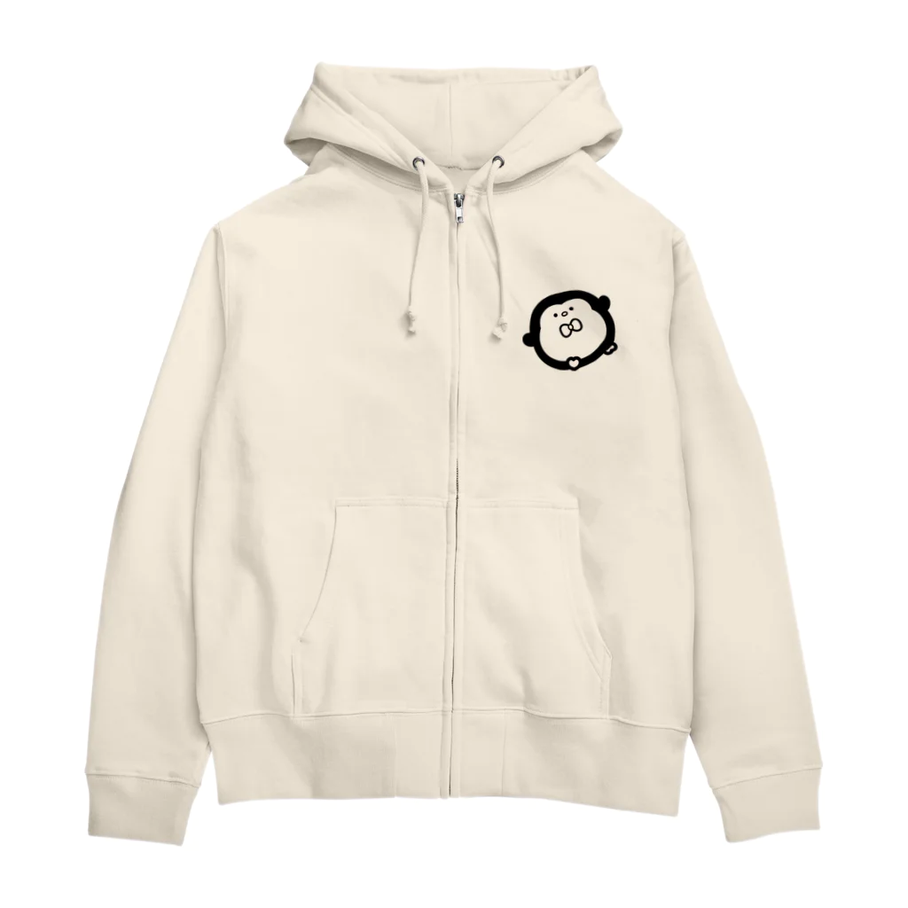 ちくわ屋さんの背中にひっつくペンちゃん Zip Hoodie