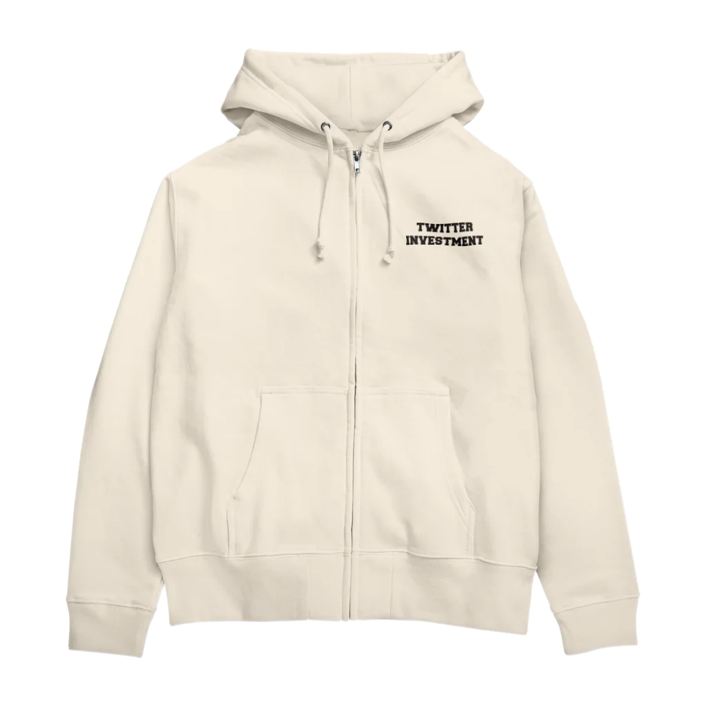 ツイッターインベストメントアパレル事業部の公式ロゴ（ブルーカモ） Zip Hoodie