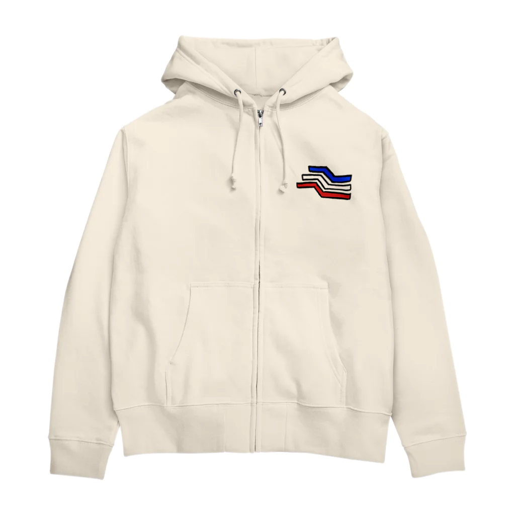 湊ミカンのスリーライントリコロール Zip Hoodie