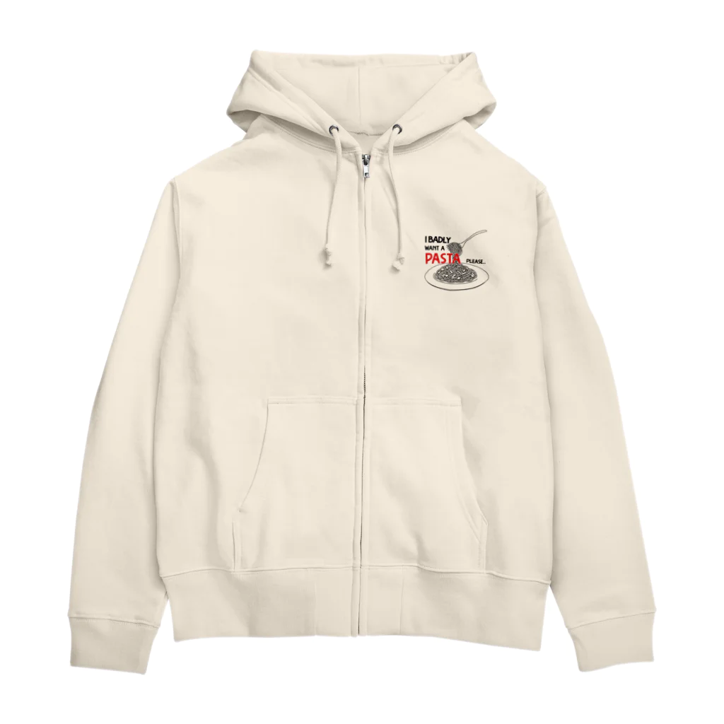 210works のパスタを食べる時の正装 Zip Hoodie