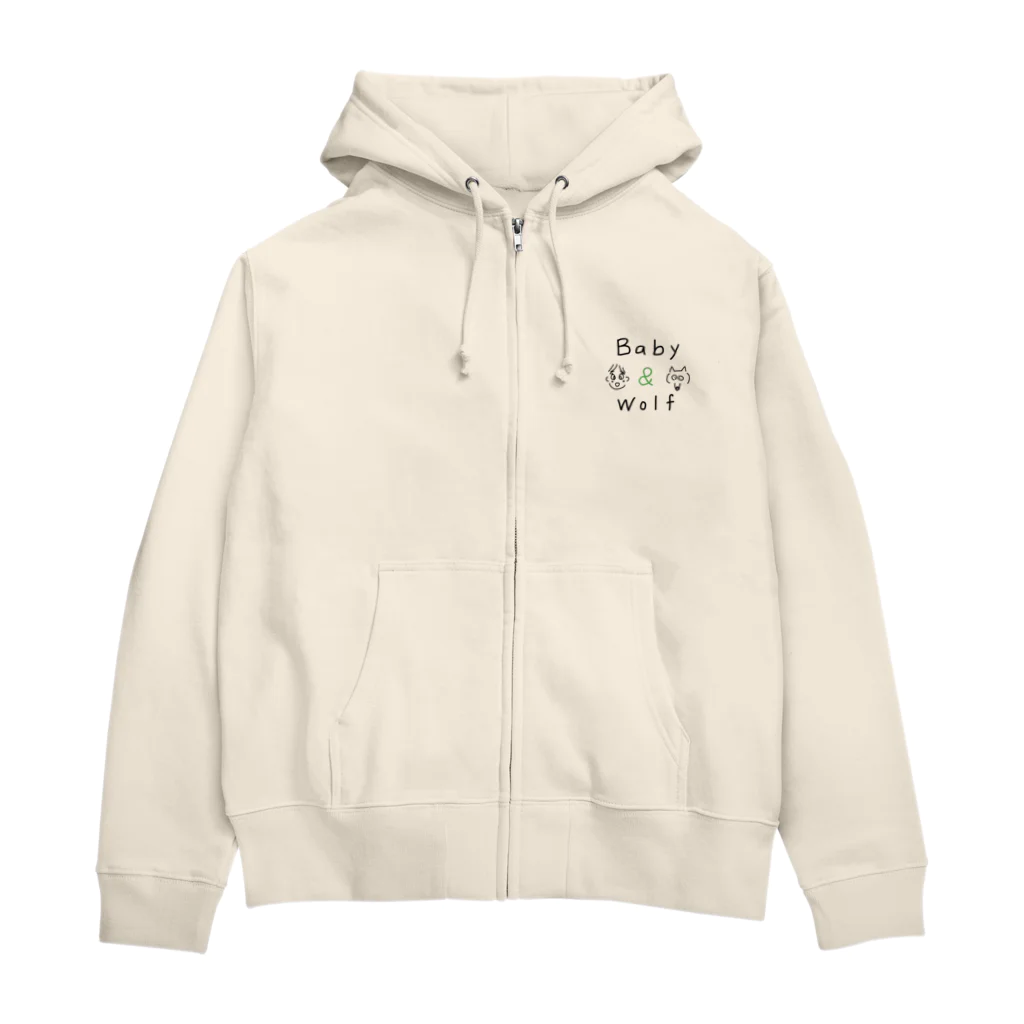 Baby & WolfのBaby & Wolf 手書きデザイン Zip Hoodie