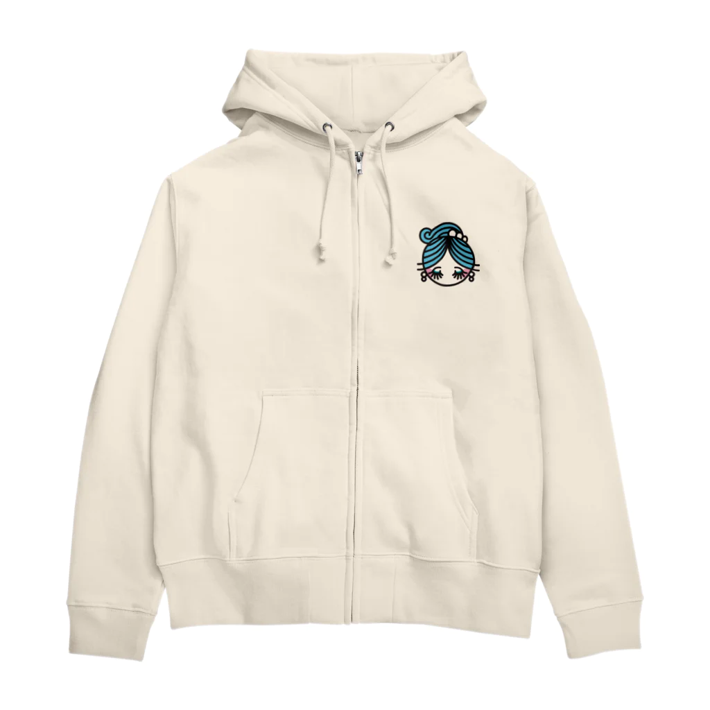 ソーメンズのポニーテール少女アイコンカラー Zip Hoodie