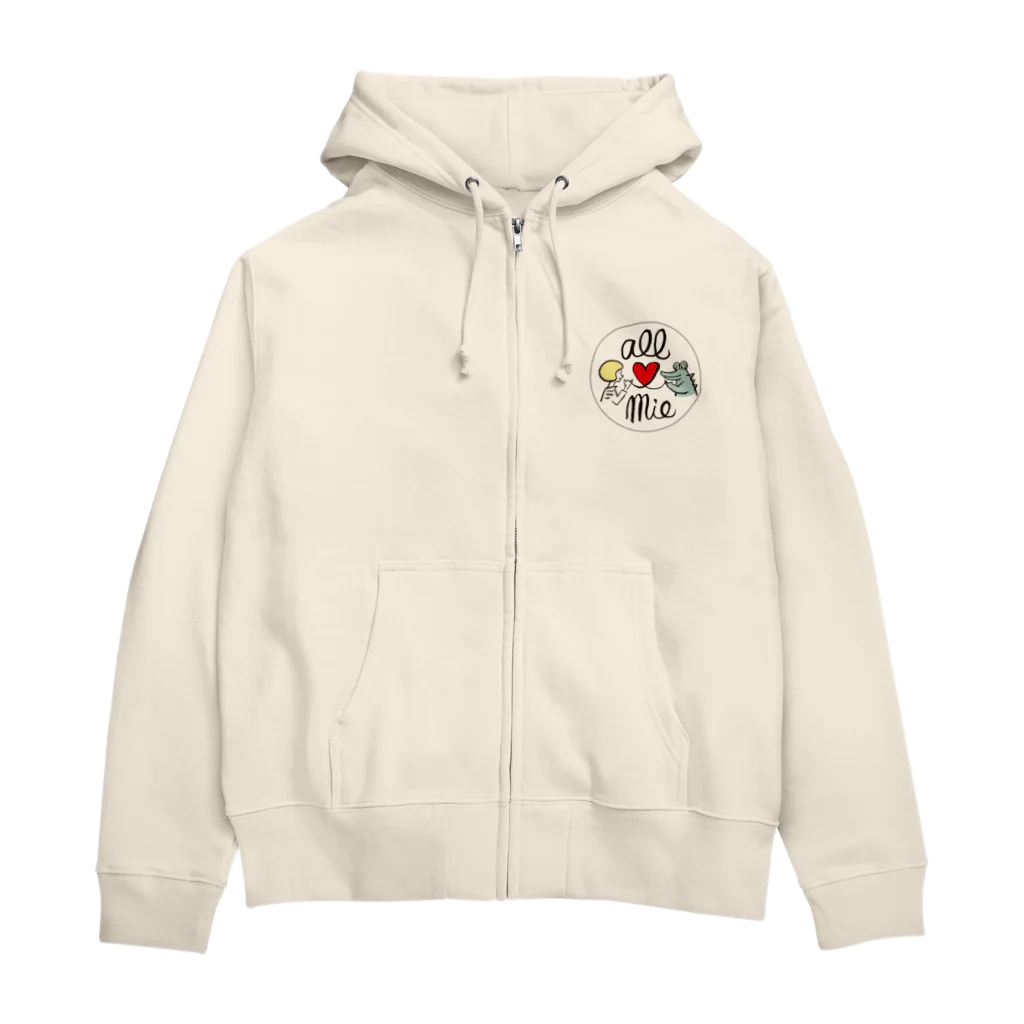 ひなげし商店のオール三重／ワニくん Zip Hoodie