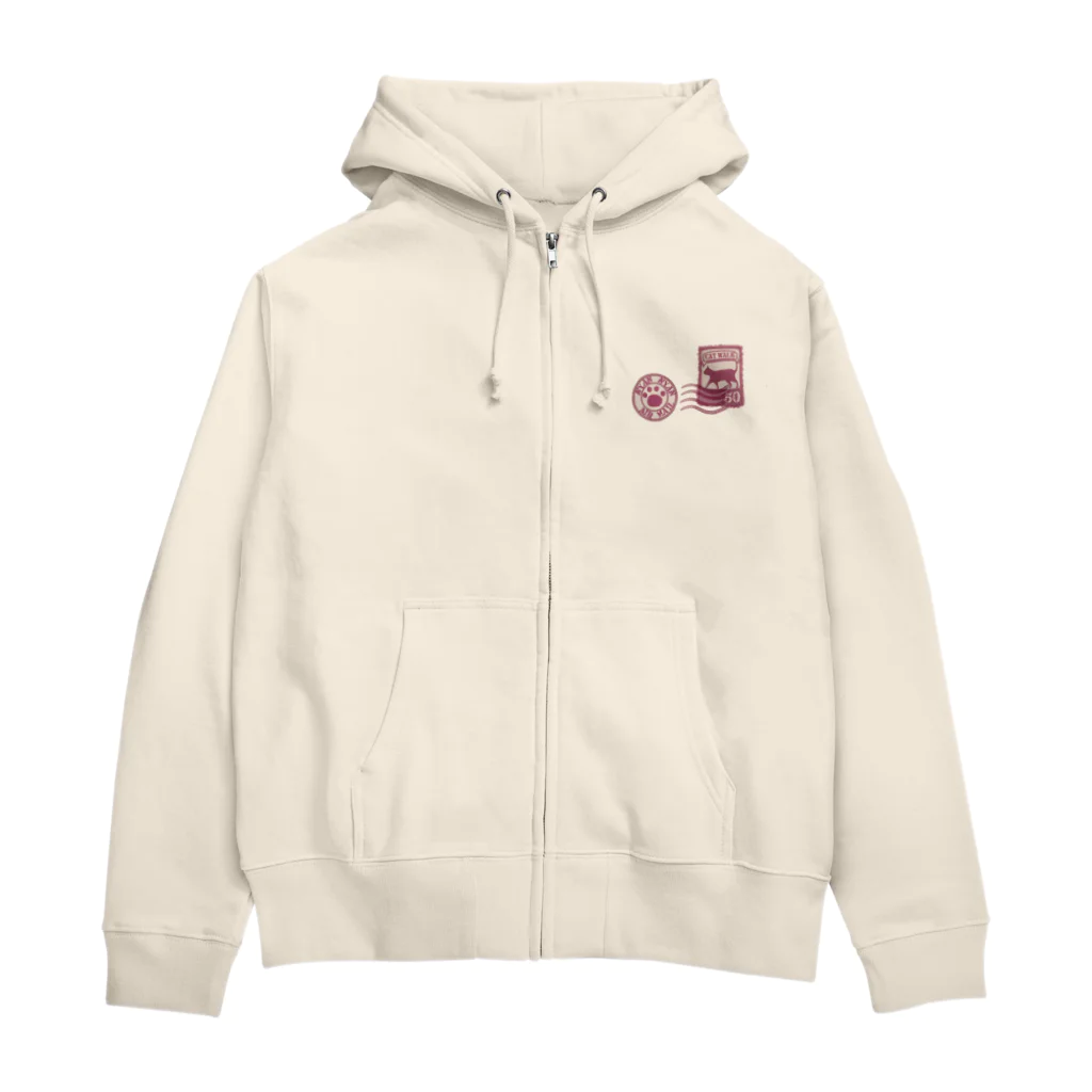 ねこなつ堂の猫エアメール Zip Hoodie