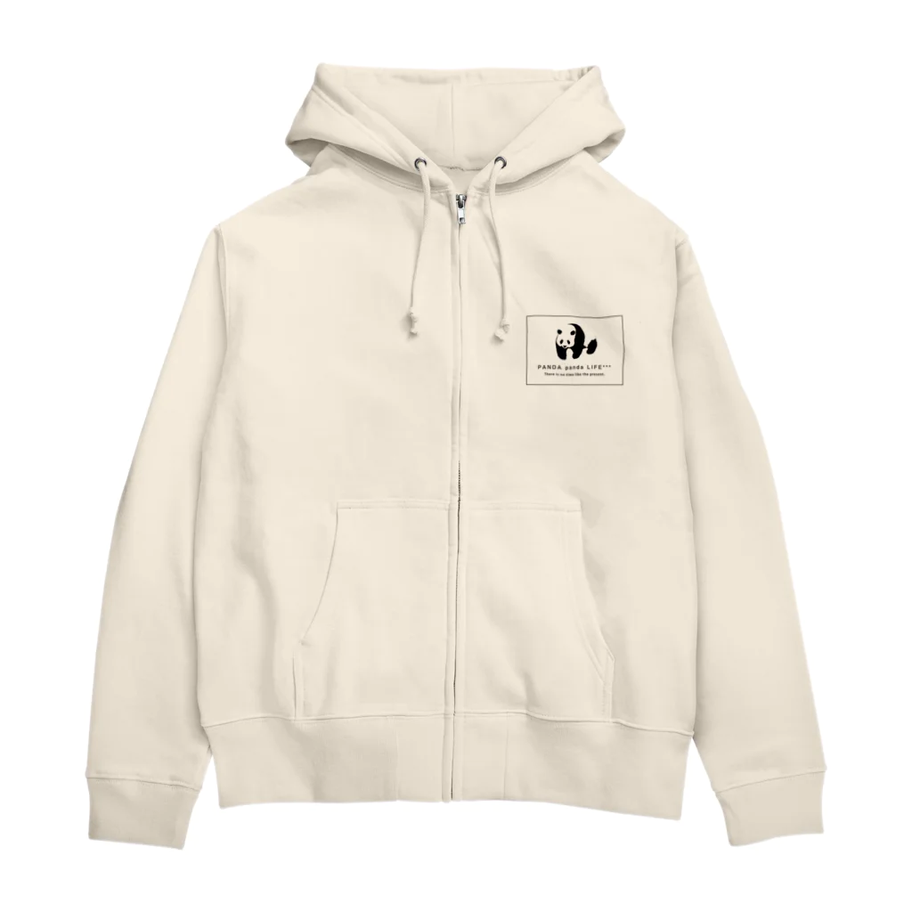 PANDA panda LIFE***のロゴロゴ　パンダ Zip Hoodie