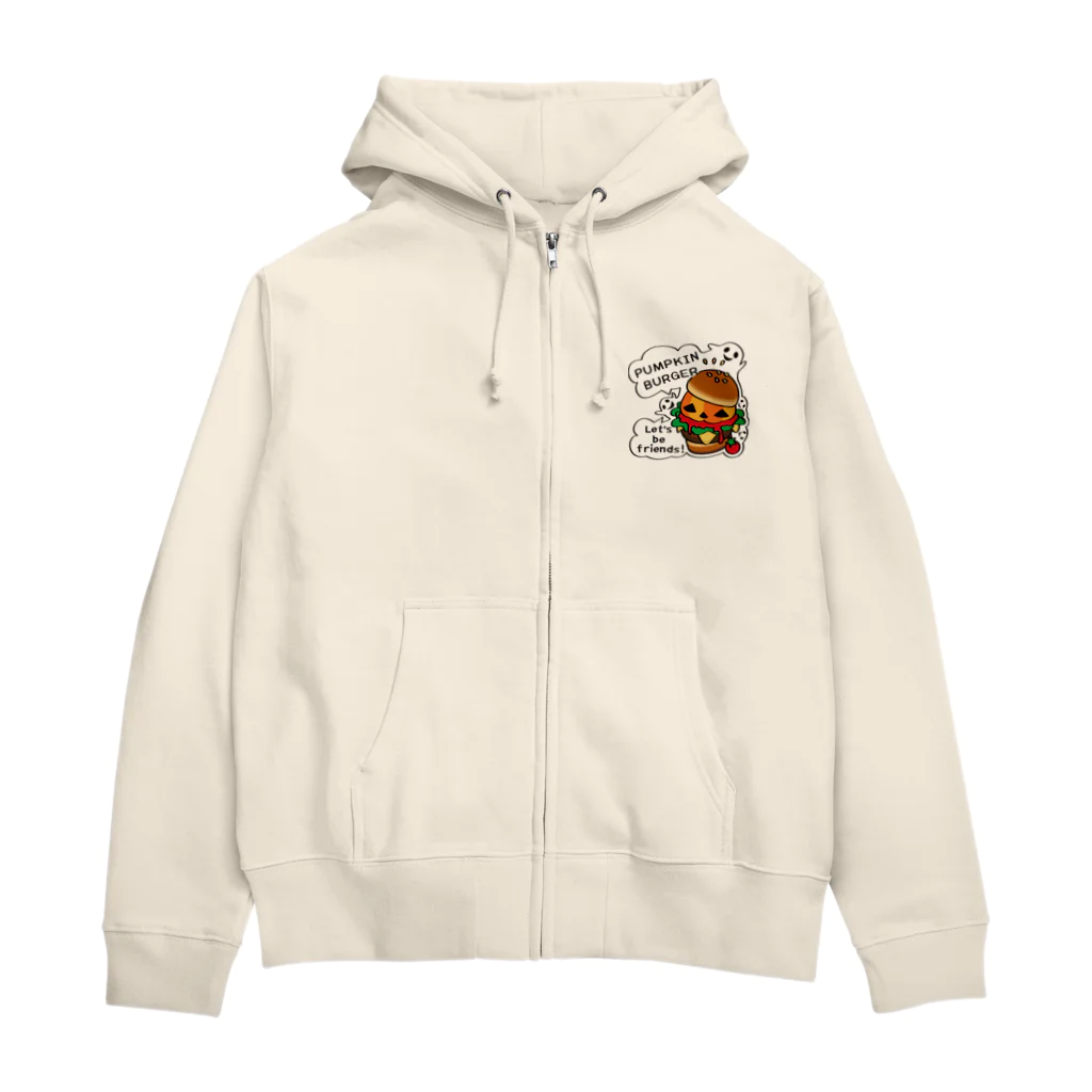 イラスト MONYAAT のGz かぼちゃバーガーA Zip Hoodie