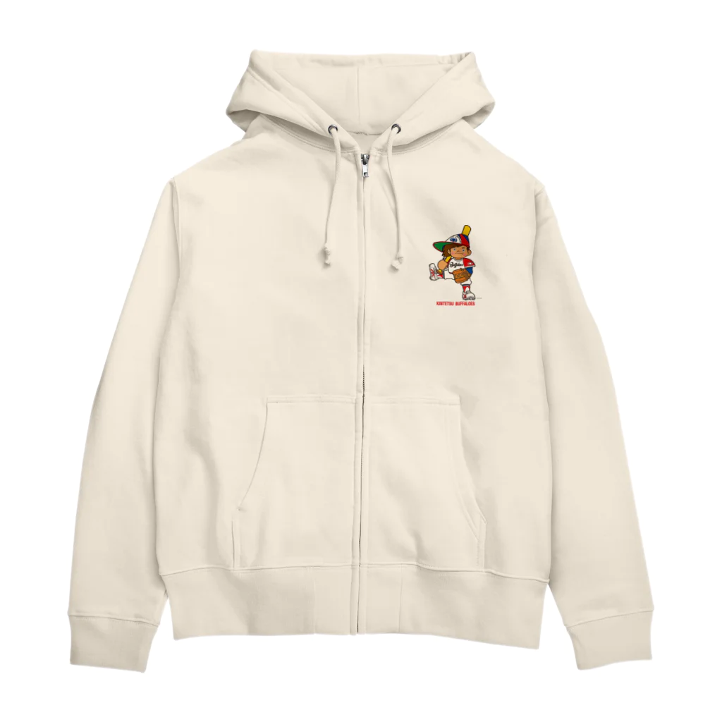 バッファ君  goods【近鉄バファローズ／1976-1996】の【新】バッファ君（英）／ベーシックポーズ Zip Hoodie