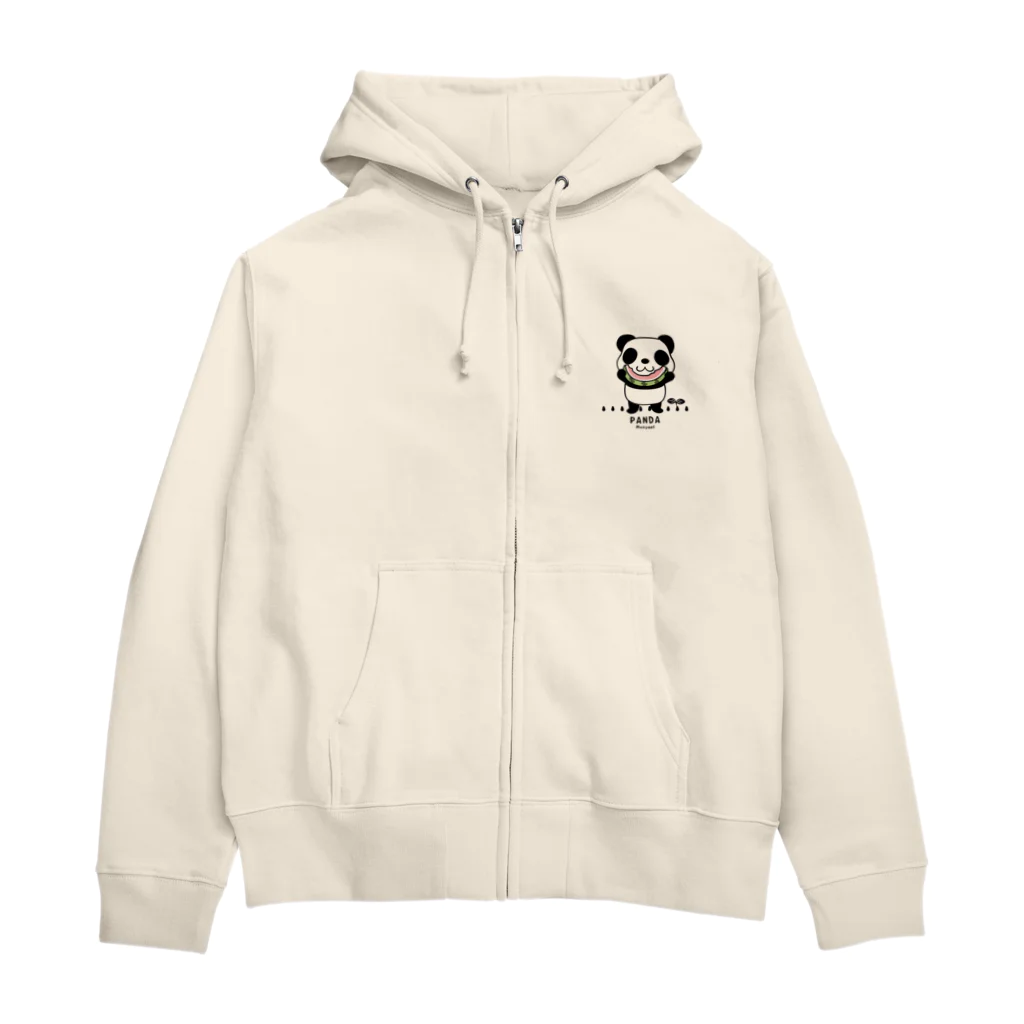 イラスト MONYAAT のスイカを食べるパンダちゃん*D Zip Hoodie