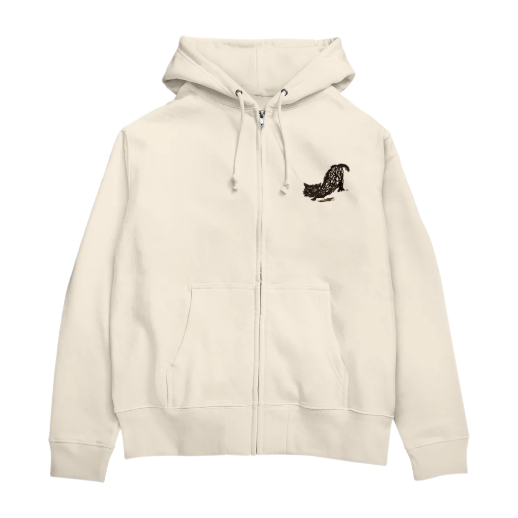 FUJIZUGA shop by J.F.Kooyaの黒猫 Zip Hoodie