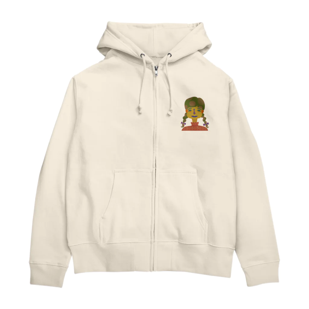 Hinaの三つ編みちゃん Zip Hoodie