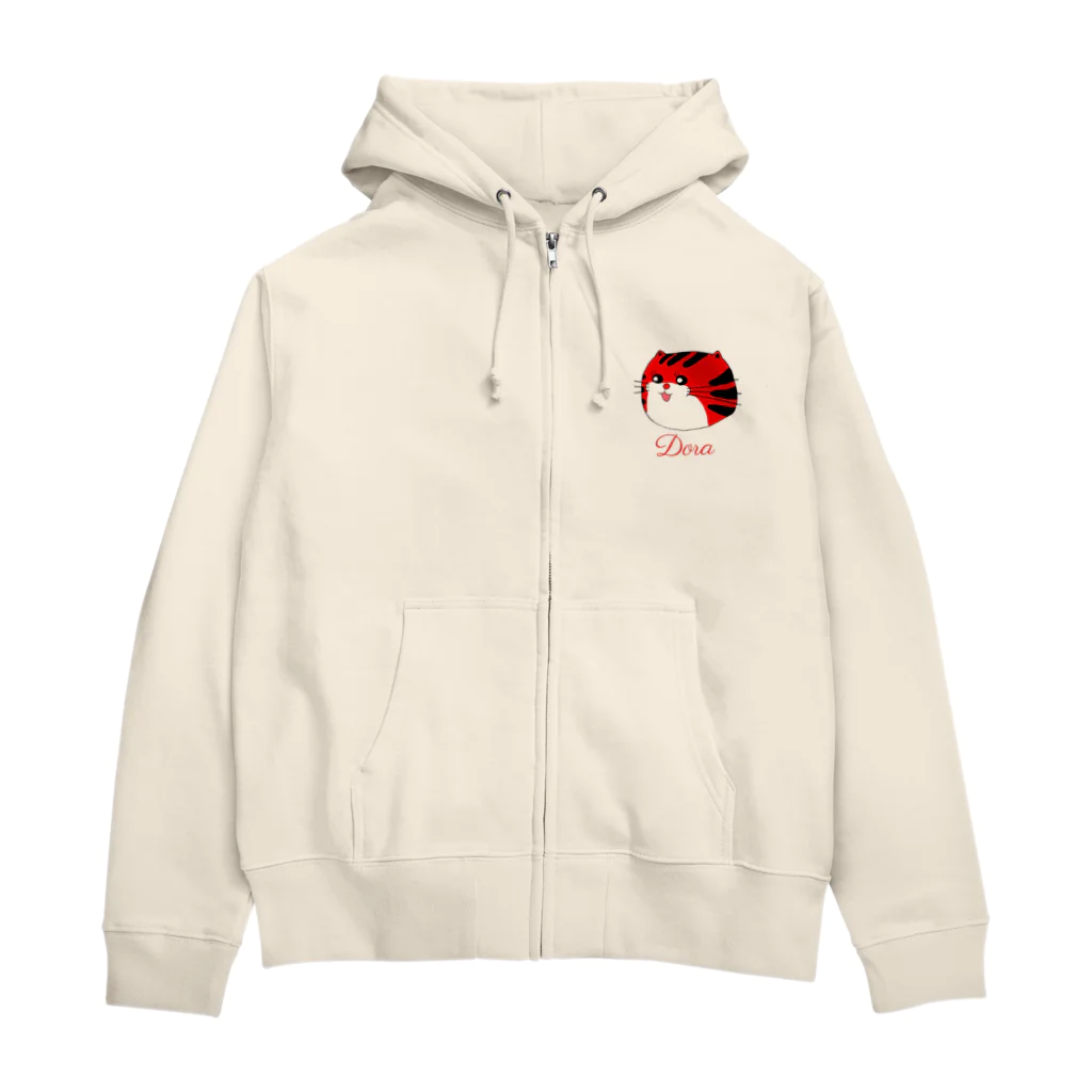 クサカイ商店のスカジャン風どらちゃん 赤虎 Zip Hoodie