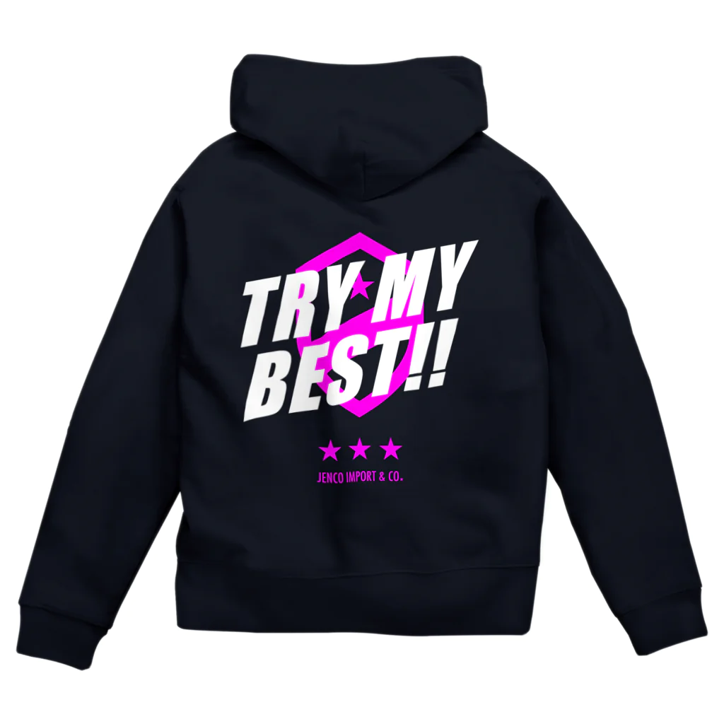 JENCO IMPORT & CO.のJENCO 2019AW_TRY MY BEST!! Zip Hoodie