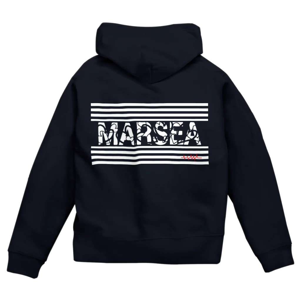 Marsea DesignのMarses-border logo- ジップパーカー