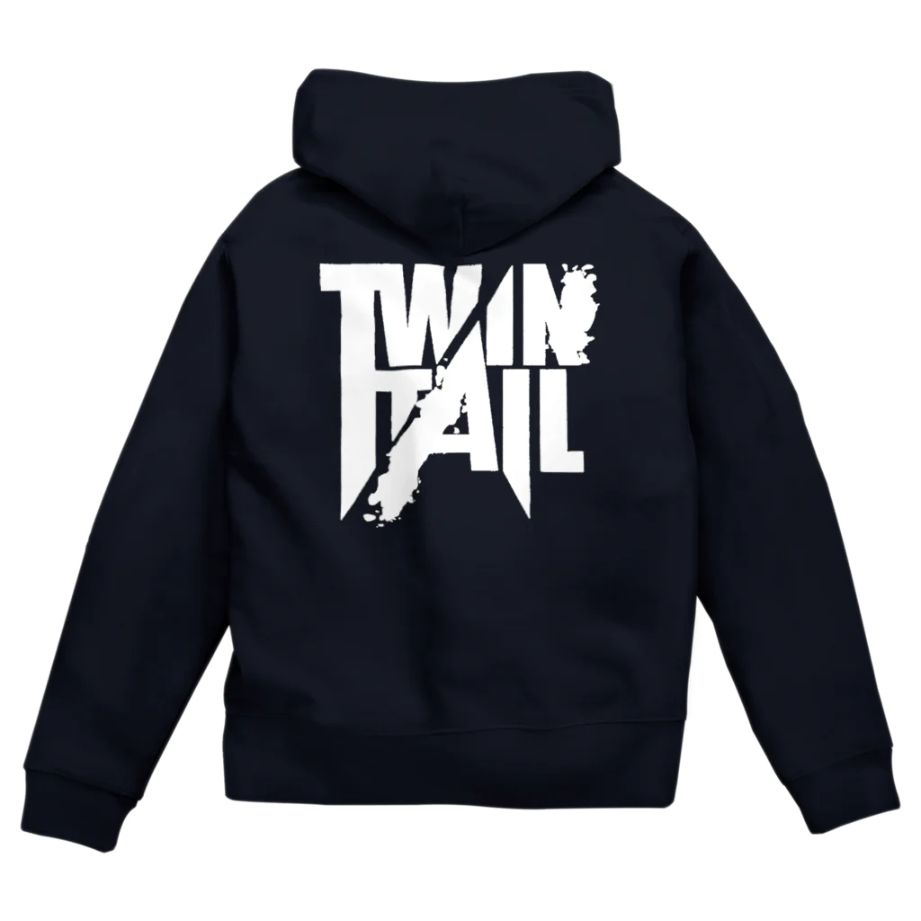 TWINTAIL ONLINE SHOPのTWINTAIL-white skull Zip Hoodie