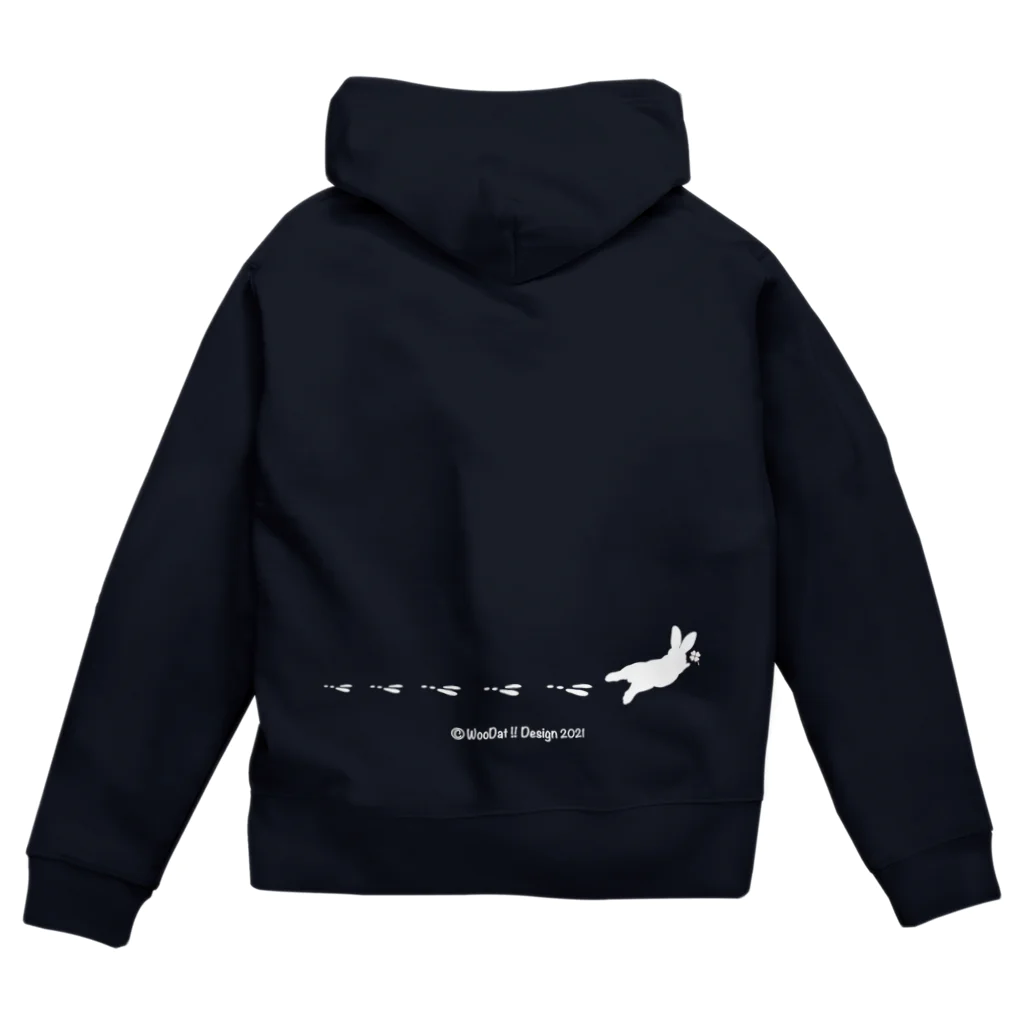 うだうだのどっかから出て来たおしりウサギ✽白 Zip Hoodie