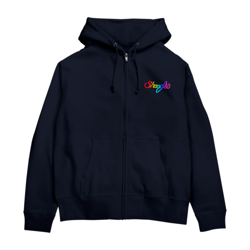 週刊少年ライジングサンズのShoogle(シューグル・週グル・週刊少年グルメ)ロゴ レインボー Zip Hoodie