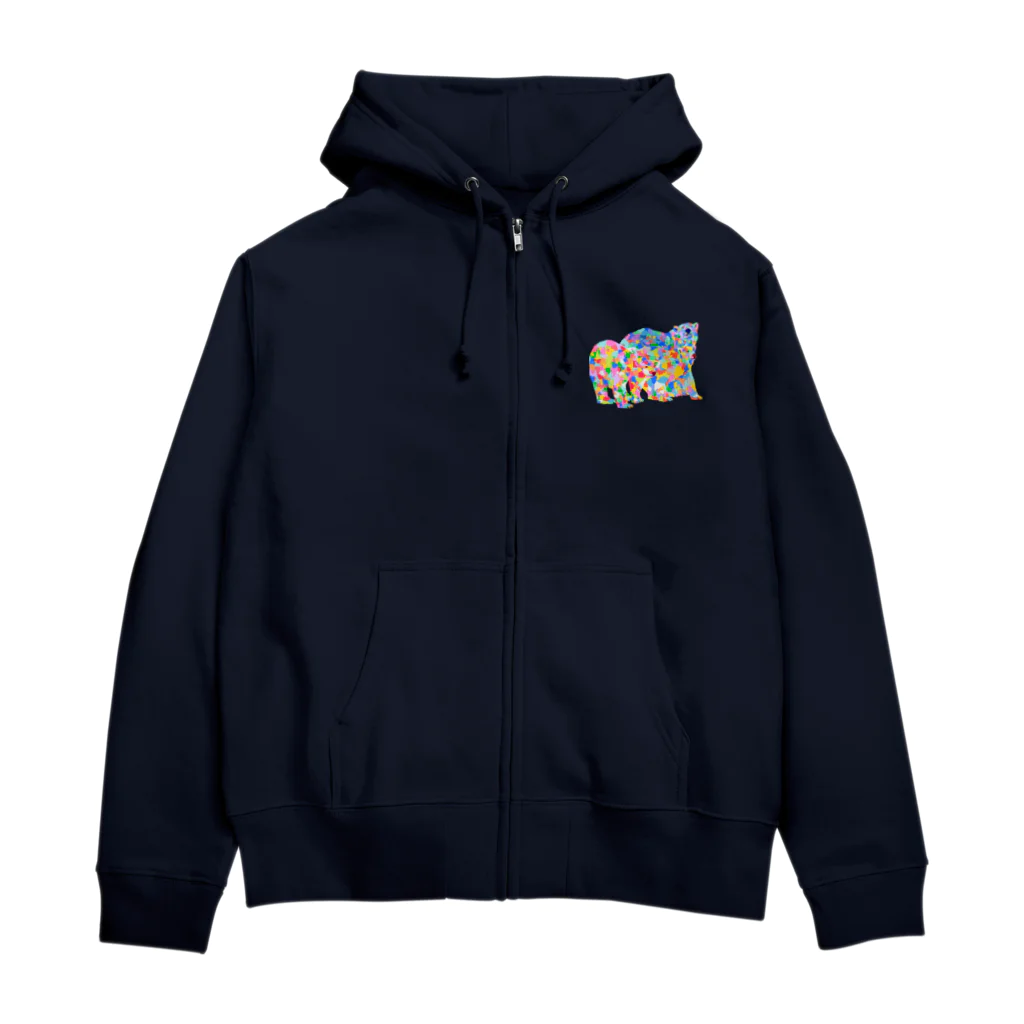 meiroのカラフルなシロクマ Zip Hoodie