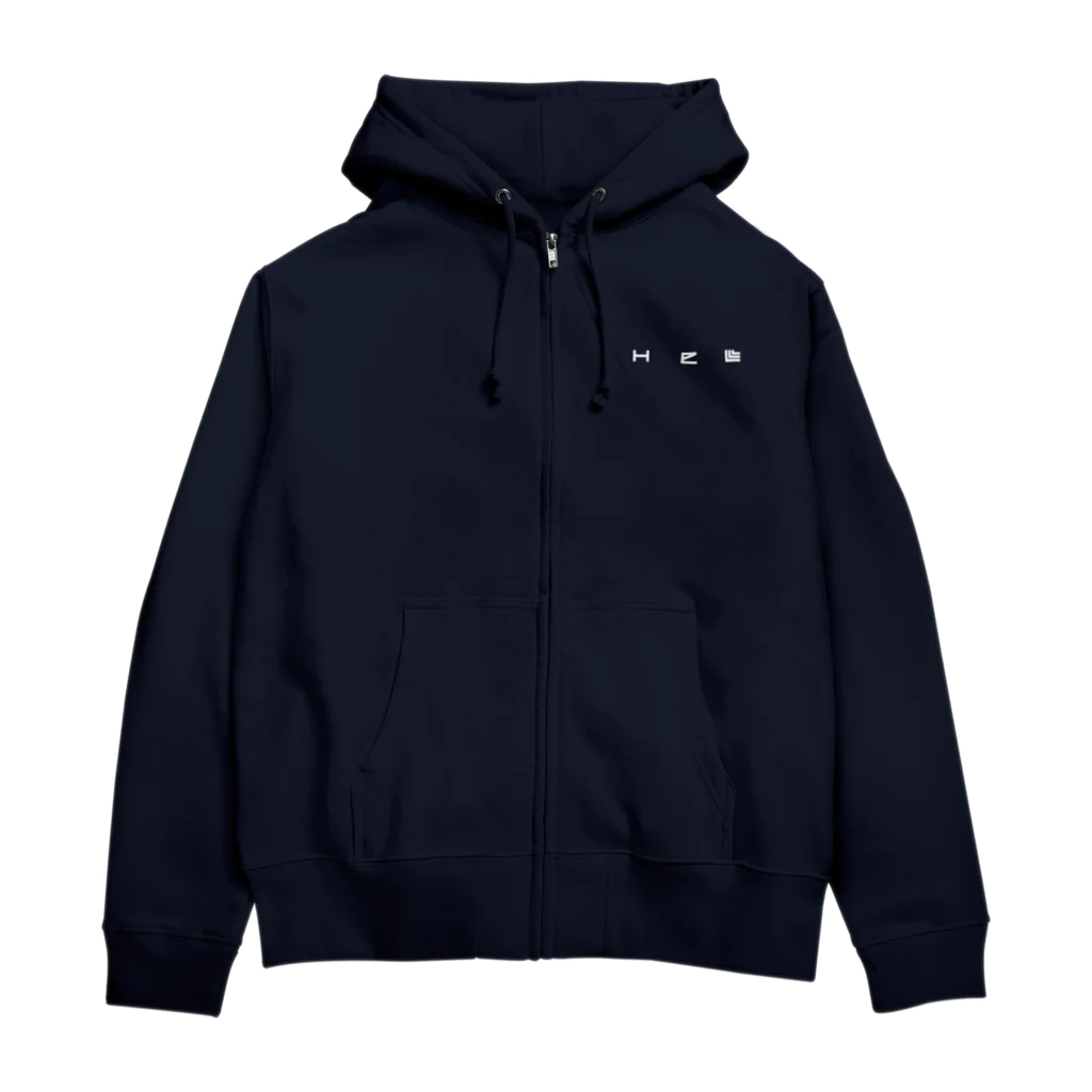 HElll - ヘル - の〈 魔王×偵察 〉 ロゴ&バックプリント(フロントジッパー) Zip Hoodie