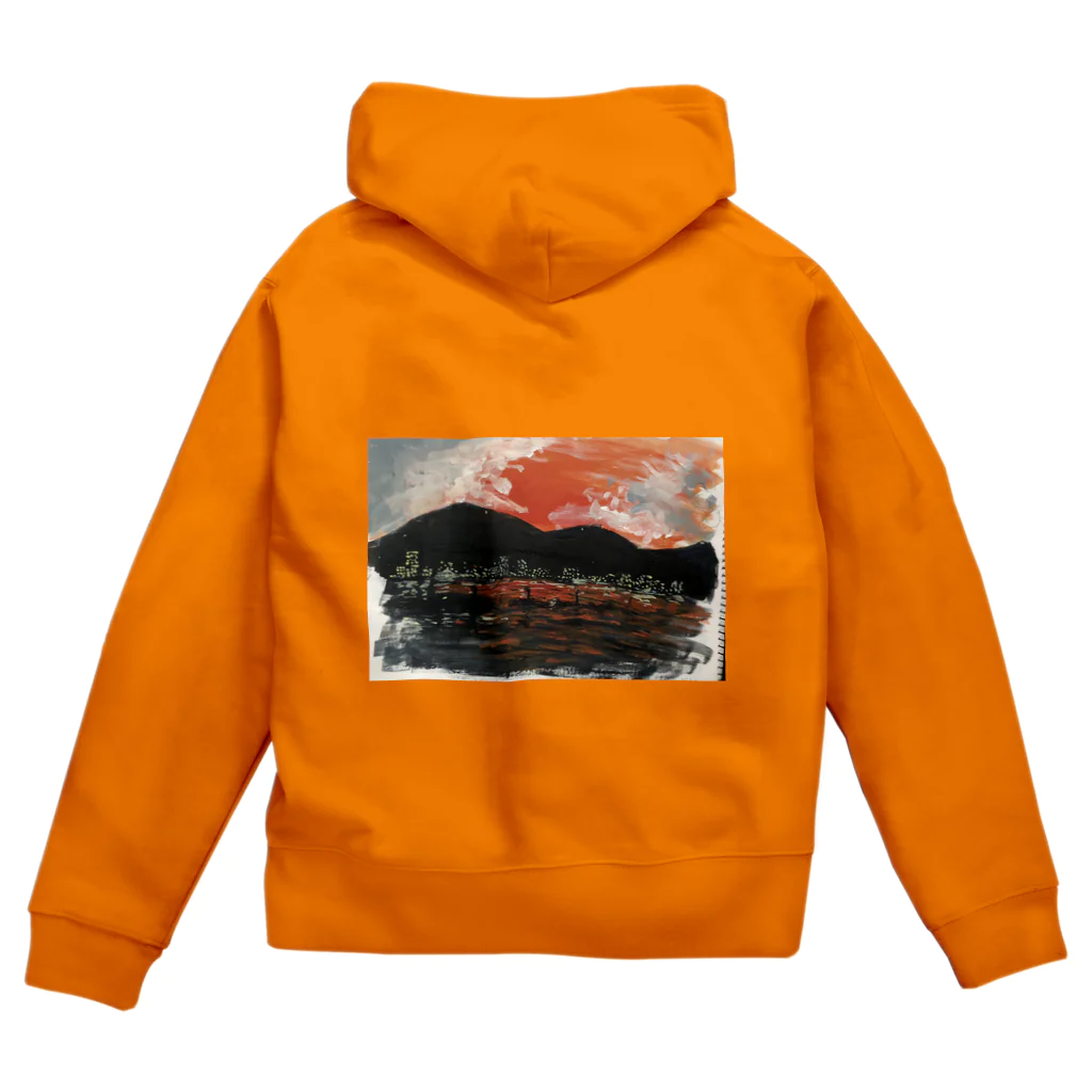 010pastaの湖畔の夕日 Zip Hoodie