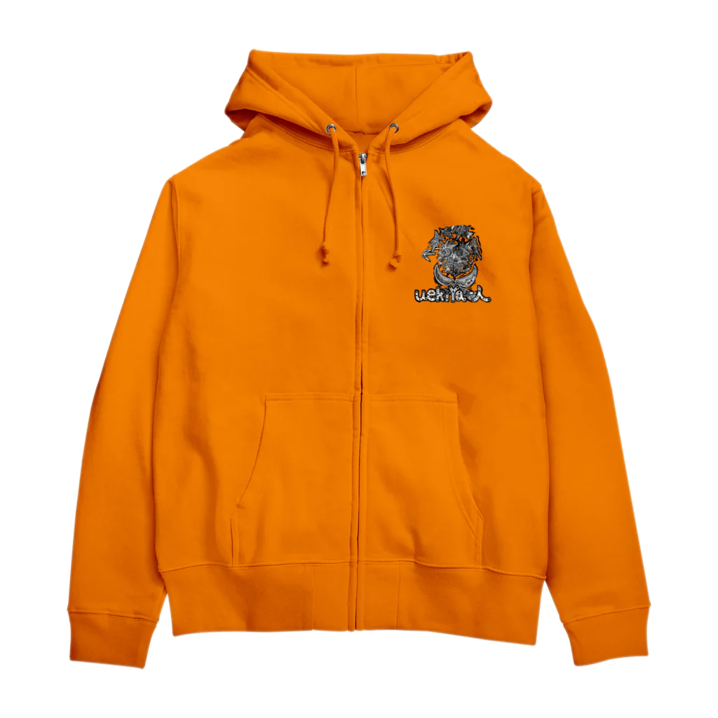 uekiya一人のuekiya一人 Zip Hoodie