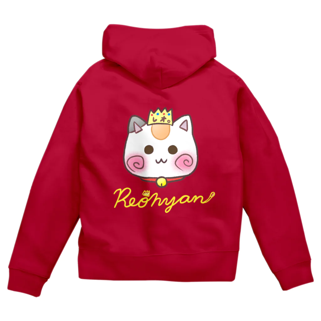 旅猫王子れぉにゃん👑😼公式(レイラ・ゆーし。)の顔だけ　表裏デザイン　黄色ロゴ Zip Hoodie