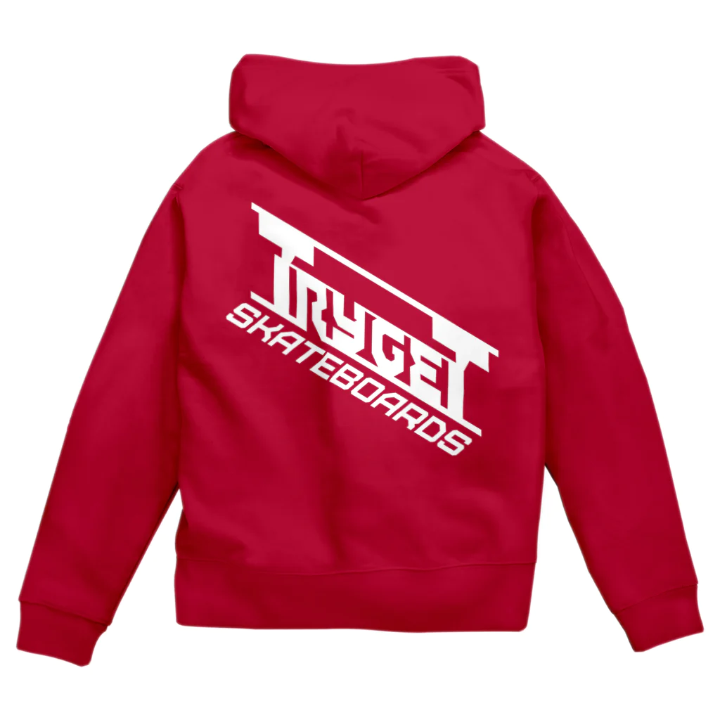 TRYGETサンプル実験中のTRYGET 赤 Zip Hoodie