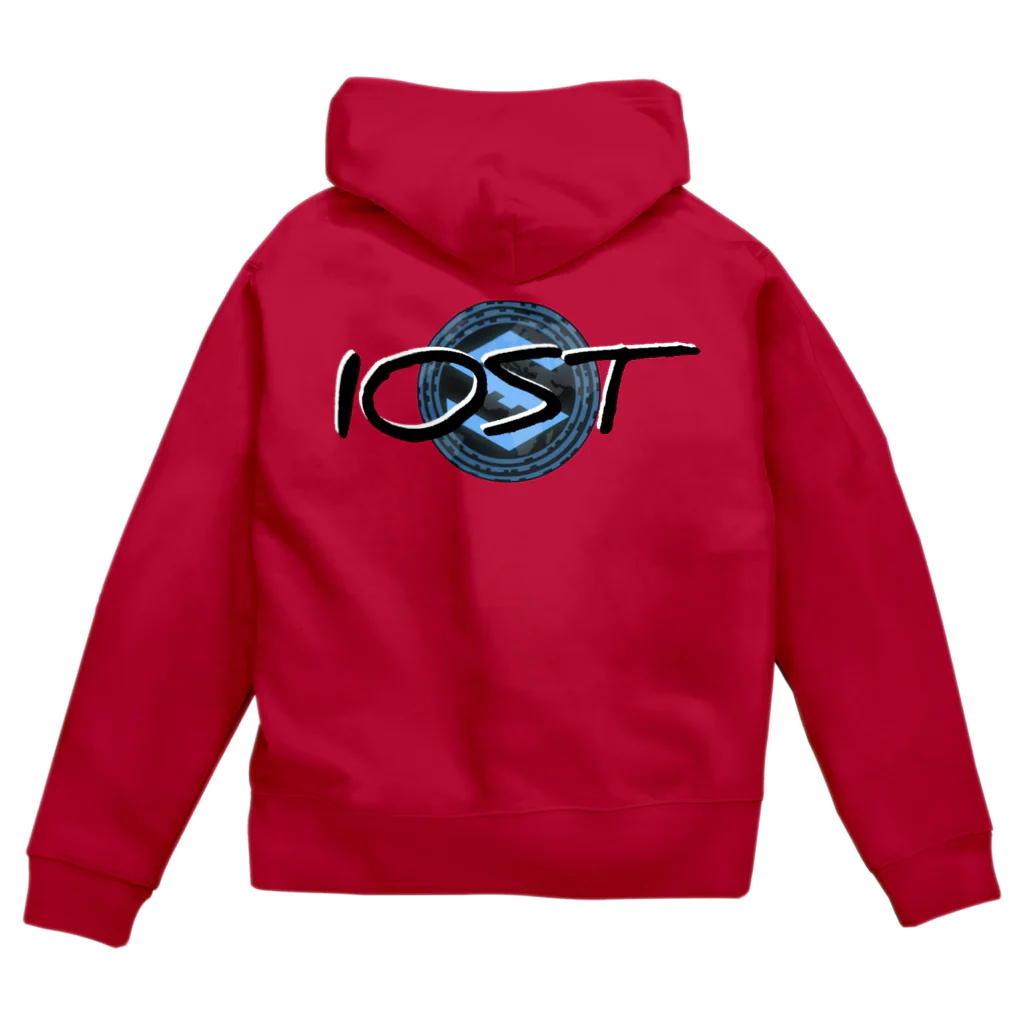 IOST_Supporter_CharityのIOST【ホッパーデザイン】（黒） Zip Hoodie