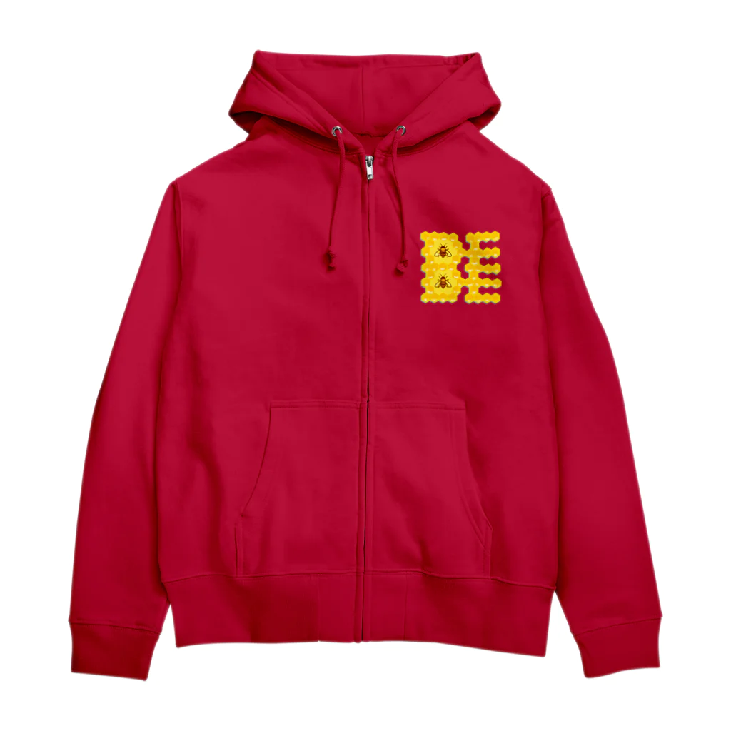 LalaHangeulのハニカム構造(BEE） Zip Hoodie