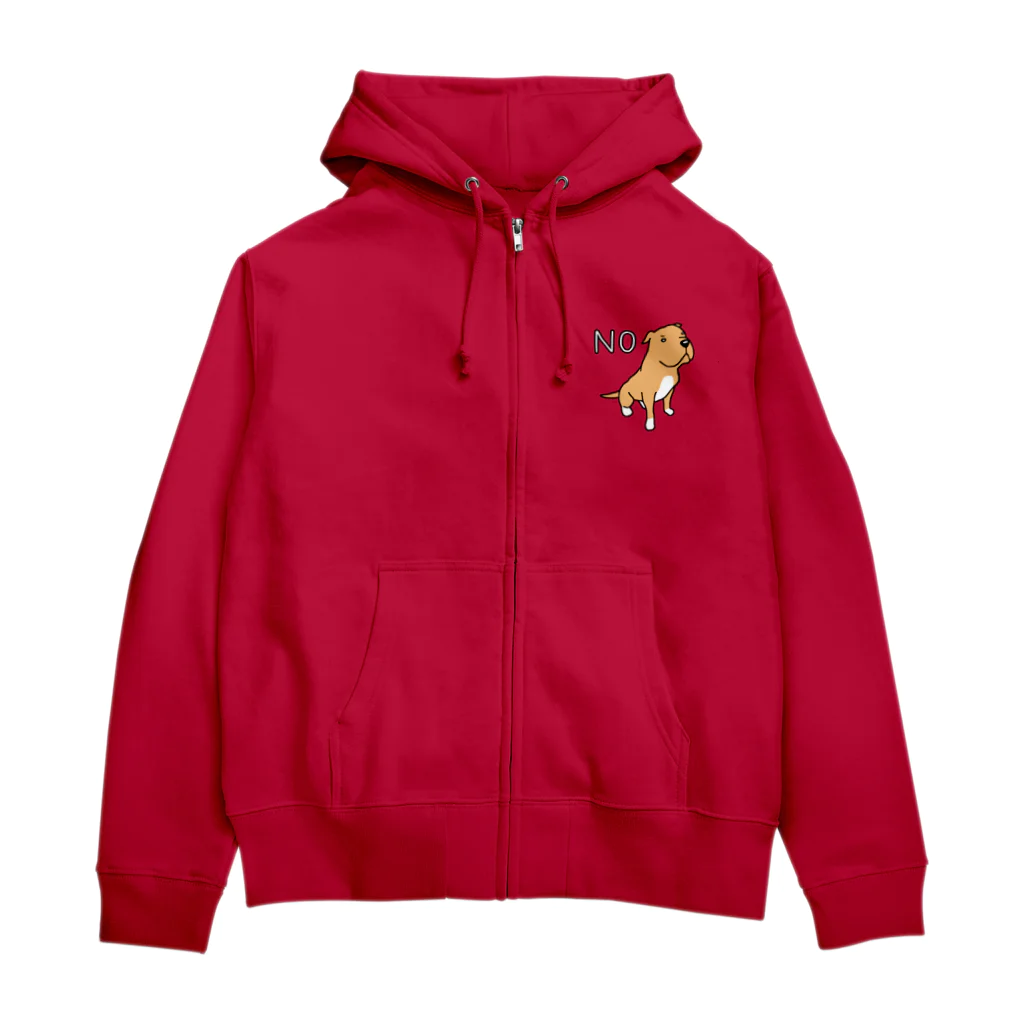 Cute mascot dogsのNO! American Pit Bull Terrier Zip Hoodie