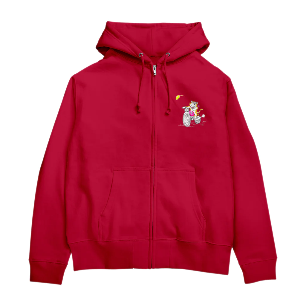 星子グリーン工房のネコとバイク Zip Hoodie