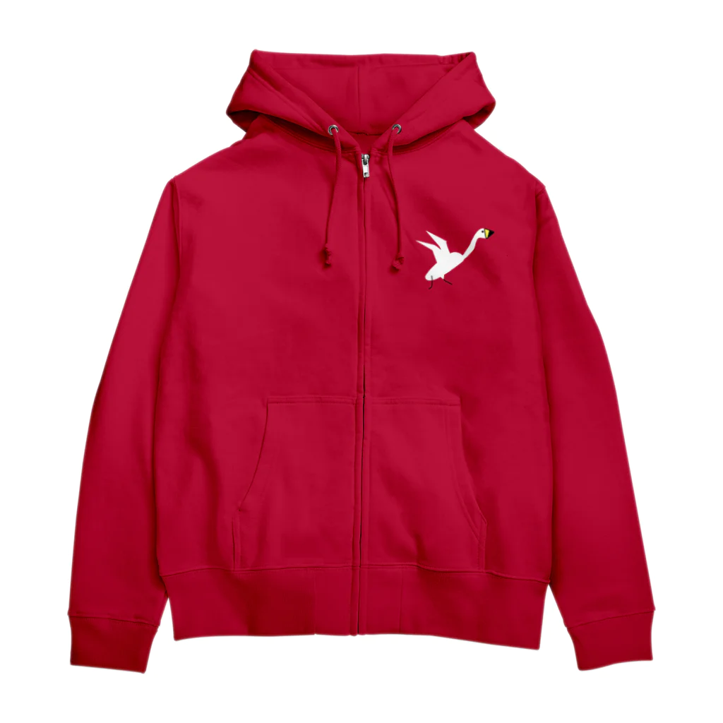 MIYUFIの白鳥　Swan Zip Hoodie