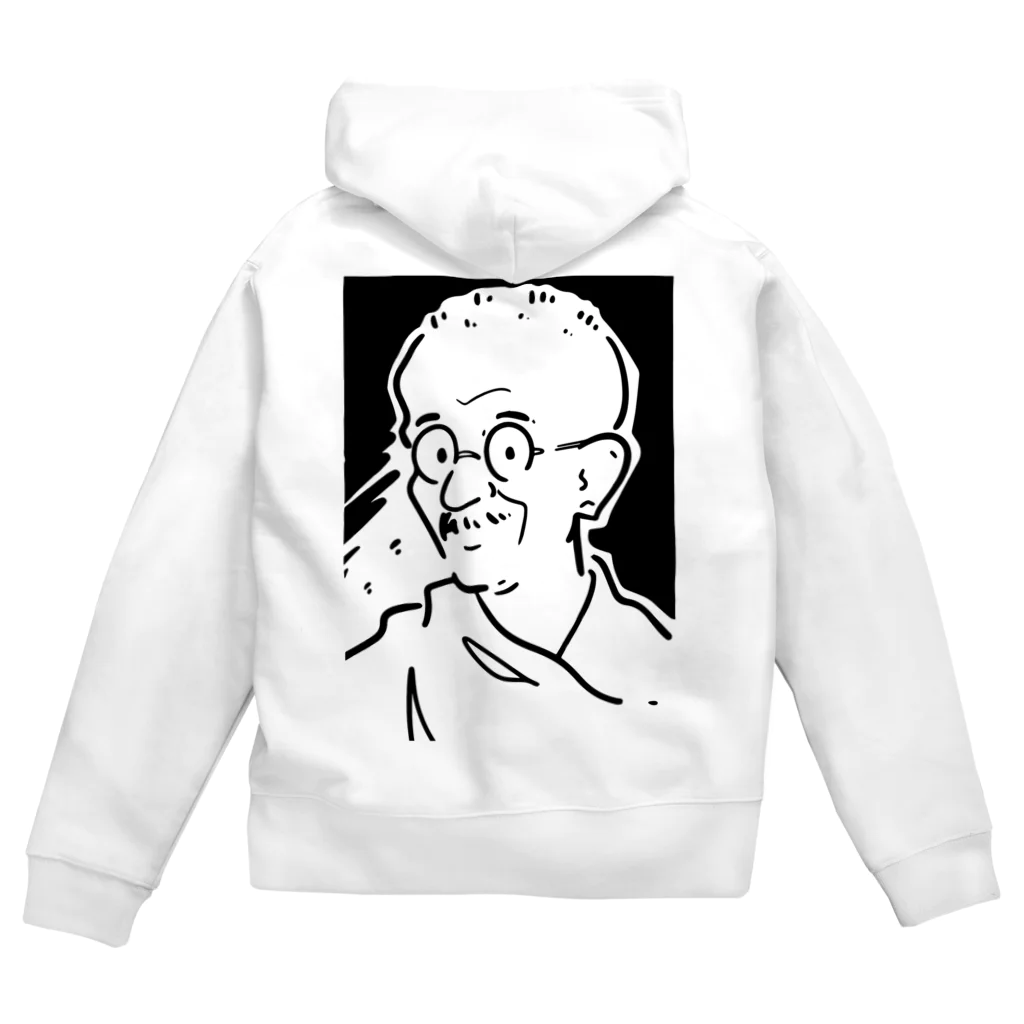 山形屋米店のマハトマ・ガンディー(Mahatma Gandhi) Zip Hoodie