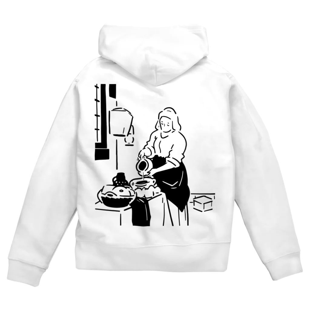 山形屋米店の牛乳を注ぐ女 Zip Hoodie