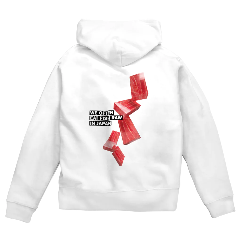 LONESOME TYPE ススの日本ではしばしば魚を生で食べる（まぐろ） Zip Hoodie