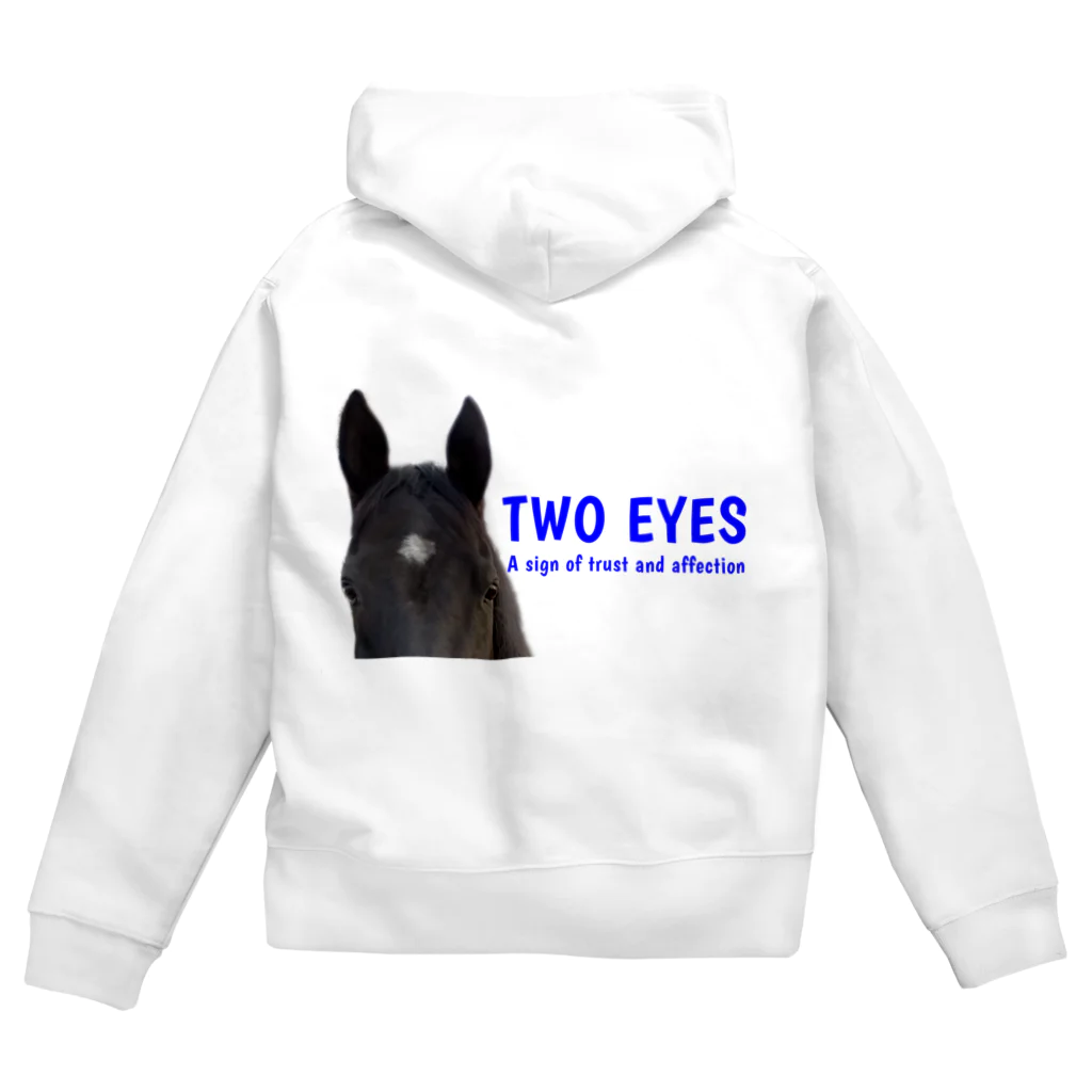 HorseSpaceTsumugiのアオちゃんのTWO EYES Zip Hoodie